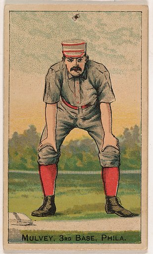 Mulvey (Hands On Knees), 3rd Base, Phila. from the Gold Coin series (N284) for Gold Coin Chewing Tobacco