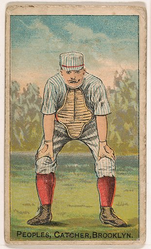 Peoples, Catcher, Brooklyn, from the Gold Coin series (N284) for Gold Coin Chewing Tobacco