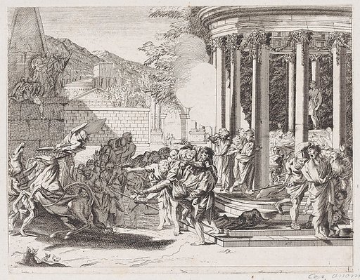 Sinorix being carried from the temple after being poisioned