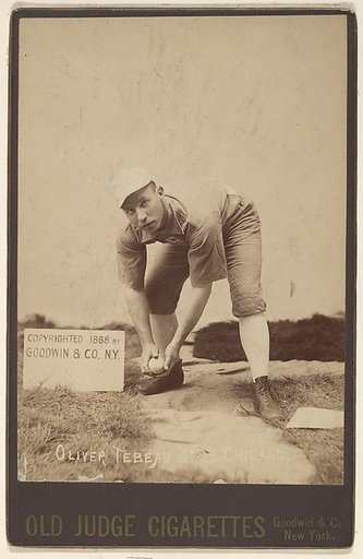 Oliver Tebeau, 3rd Base, Chicago, from the series Old Judge Cigarettes