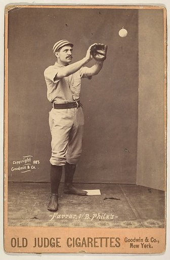 Farrar, 1st Base, Philadelphia, from the series Old Judge Cigarettes