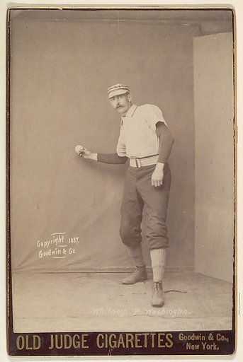 Whitney, Pitcher, Washington, from the series Old Judge Cigarettes