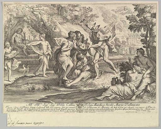 Bacchus as a child given by Mercury to the care of the Nymphs