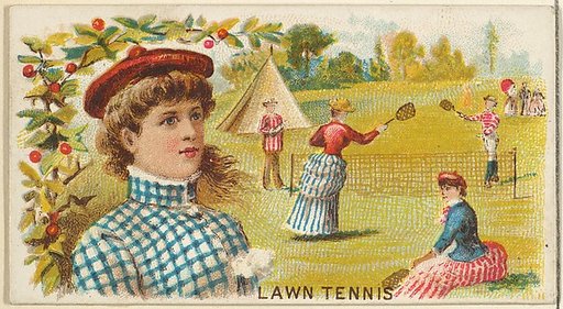 Lawn Tennis, from the Games and Sports series (N165) for Old Judge Cigarettes