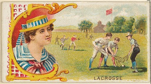 Lacrosse, from the Games and Sports series (N165) for Old Judge Cigarettes