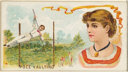 Pole Vaulting, from the Games and Sports series (N165) for Old Judge Cigarettes