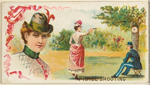 Pistol Shooting, from the Games and Sports series (N165) for Old Judge Cigarettes