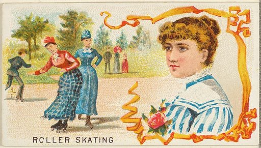 Roller Skating, from the Games and Sports series (N165) for Old Judge Cigarettes