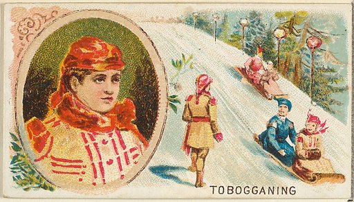 Tobogganing, from the Games and Sports series (N165) for Old Judge Cigarettes