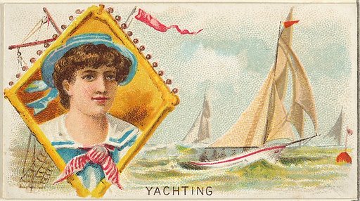 Yachting, from the Games and Sports series (N165) for Old Judge Cigarettes