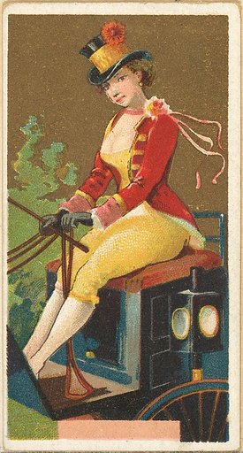Coachman, from the Occupations for Women series (N166) for Old Judge and Dogs Head Cigarettes