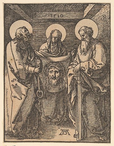 Saint Veronica between Saints Peter and Paul, from "The Little Passion" (copy)