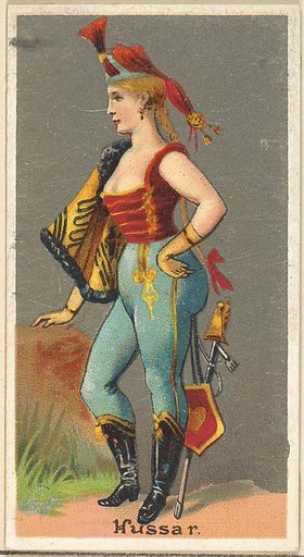 Hussar, from the Occupations for Women series (N166) for Old Judge and Dogs Head Cigarettes