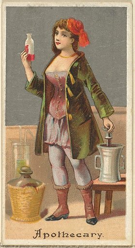 Apothecary, from the Occupations for Women series (N166) for Old Judge and Dogs Head Cigarettes