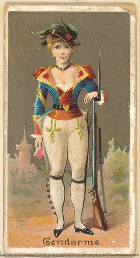 Gendarme, from the Occupations for Women series (N166) for Old Judge and Dogs Head Cigarettes