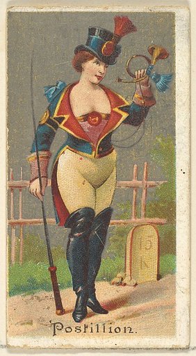 Postillion, from the Occupations for Women series (N166) for Old Judge and Dogs Head Cigarettes
