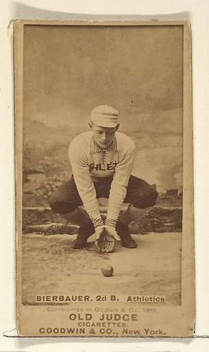 Bierbauer, 2nd Base, Philadelphia Athletics, from the Old Judge series (N172) for Old Judge Cigarettes