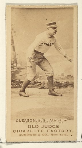 Gleason, Shortstop, Philadelphia Athletics, from the Old Judge series (N172) for Old Judge Cigarettes