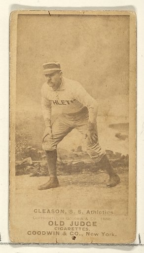 Gleason, Shortstop, Philadelphia Athletics, from the Old Judge series (N172) for Old Judge Cigarettes