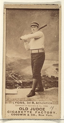 Lyons, 3rd Base, Philadelphia Athletics, from the Old Judge series (N172) for Old Judge Cigarettes