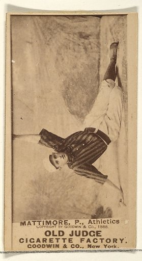 Mattimore, Pitcher, Philadelphia Athletics, from the Old Judge series (N172) for Old Judge Cigarettes