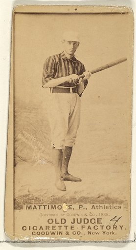 Mattimore, Pitcher, Philadelphia Athletics, from the Old Judge series (N172) for Old Judge Cigarettes