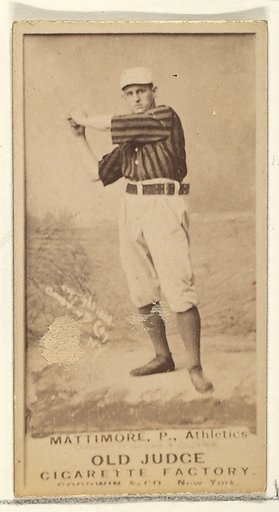 Mattimore, Pitcher, Philadelphia Athletics, from the Old Judge series (N172) for Old Judge Cigarettes