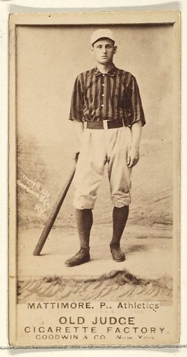 Mattimore, Pitcher, Philadelphia Athletics, from the Old Judge series (N172) for Old Judge Cigarettes