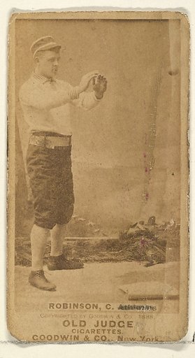 Robinson, Catcher, Philadelphia Athletics, from the Old Judge series (N172) for Old Judge Cigarettes
