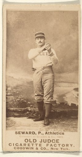 Seward, Pitcher, Philadelphia Athletics, from the Old Judge series (N172) for Old Judge Cigarettes