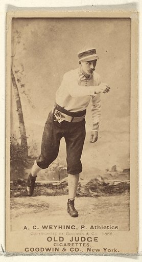 A.C. Weyhing, Pitcher, Philadelphia Athletics, from the Old Judge series (N172) for Old Judge Cigarettes