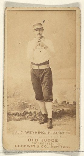 A.C. Weyhing, Pitcher, Philadelphia Athletics, from the Old Judge series (N172) for Old Judge Cigarettes