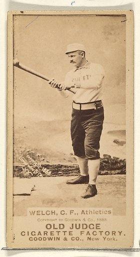 Welch, Center Field, Philadelphia Athletics, from the Old Judge series (N172) for Old Judge Cigarettes