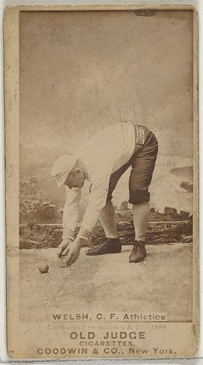 Welch, Center Field, Philadelphia Athletics, from the Old Judge series (N172) for Old Judge Cigarettes