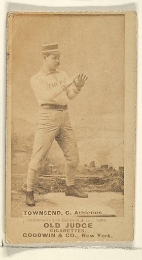 Townsend, Catcher, Philadelphia Athletics, from the Old Judge series (N172) for Old Judge Cigarettes