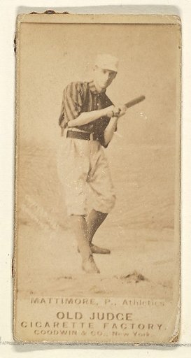 Mattimore, Pitcher, Philadelphia Athletics, from the Old Judge series (N172) for Old Judge Cigarettes