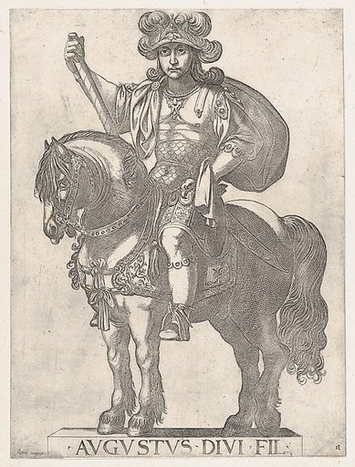 Plate 2: Emperor Augustus on Horseback, from "The First Twelve Roman Caesars"