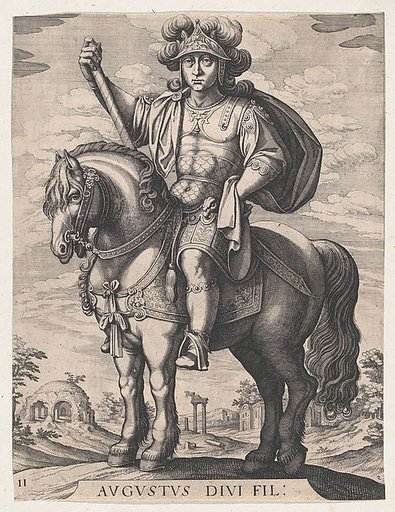 Plate 2: Emperor Augustus on Horseback, from "The First Twelve Emperors of Ancient Rome"