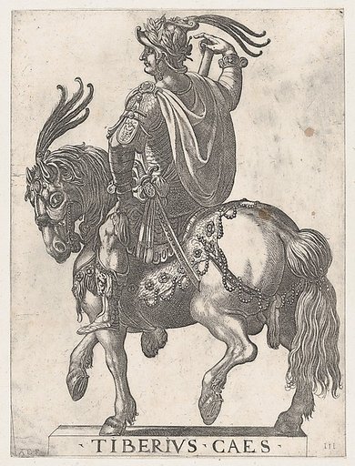 Plate 3: Emperor Tiberius on Horseback, from "The First Twelve Roman Caesars"