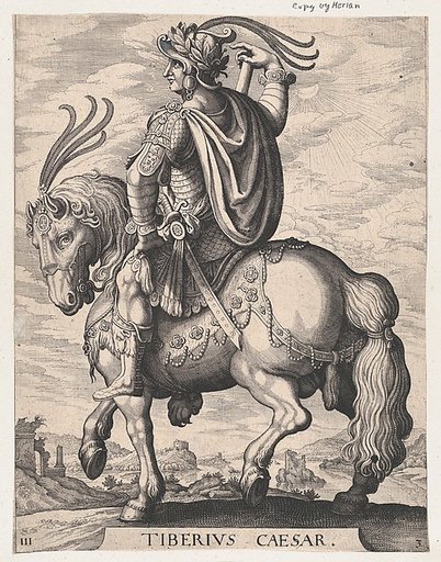 Plate 3: Emperor Tiberius on Horseback, from "The First Twelve Roman Caesars"