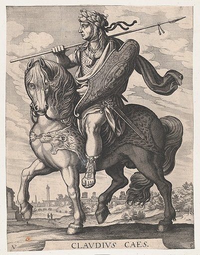 Plate 5: Emperor Claudius on Horseback, from "The First Twelve Roman Caesars"