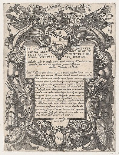 Frontispiece to "The First Twelve Roman Caesars" with the Coat of Arms of Jacopo Bosio