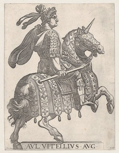 Plate 9: Emperor Vitellus on Horseback, from "The First Twelve Roman Caesars"