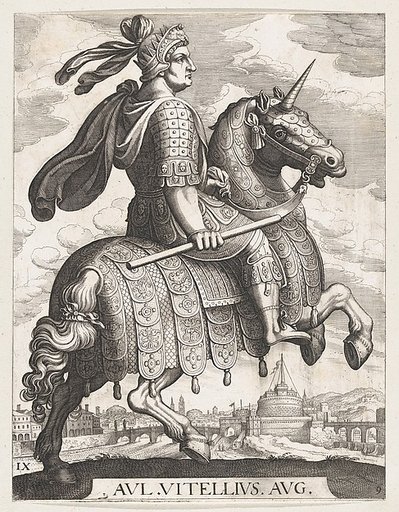 Plate 9: Emperor Vitellus on Horseback, from "The First Twelve Roman Caesars"