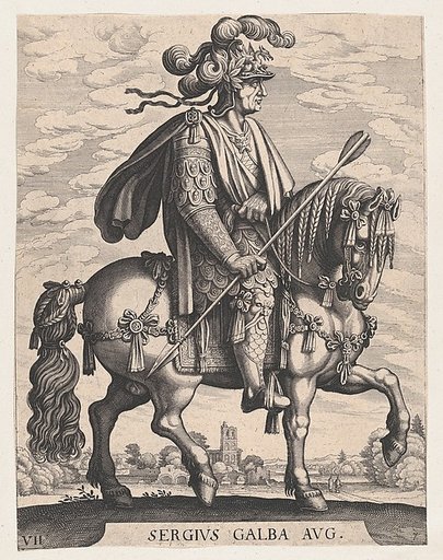 Plate 7: Emperor Galba on Horseback, from "The First Twelve Roman Caesars"