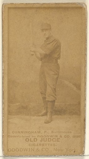 Cunningham, Pitcher, Baltimore Orioles, from the Old Judge series (N172) for Old Judge Cigarettes