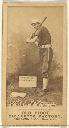Gantz, Catcher, Baltimore Orioles, from the Old Judge series (N172) for Old Judge Cigarettes