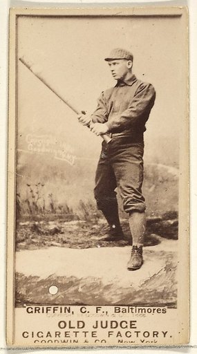 Griffin, Center Field, Baltimore Orioles, from the Old Judge series (N172) for Old Judge Cigarettes