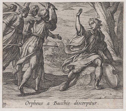 Plate 99: The Death of Orpheus (Orpheus a Bacchis discerpitur), from Ovid's 'Metamorphoses'