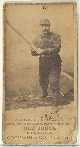 O'Brien, Catcher, Baltimore Orioles, from the Old Judge series (N172) for Old Judge Cigarettes